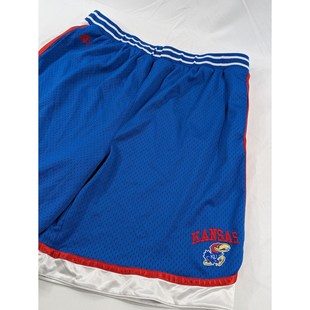 Vintage  Kansas Jayhawks Starter Satin Lined Heavy Dazzle  Basketball Shorts 2XL